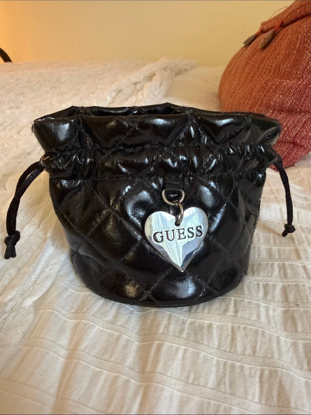 GUESS White Crystal-Trim Ceramic Bracelet Watch